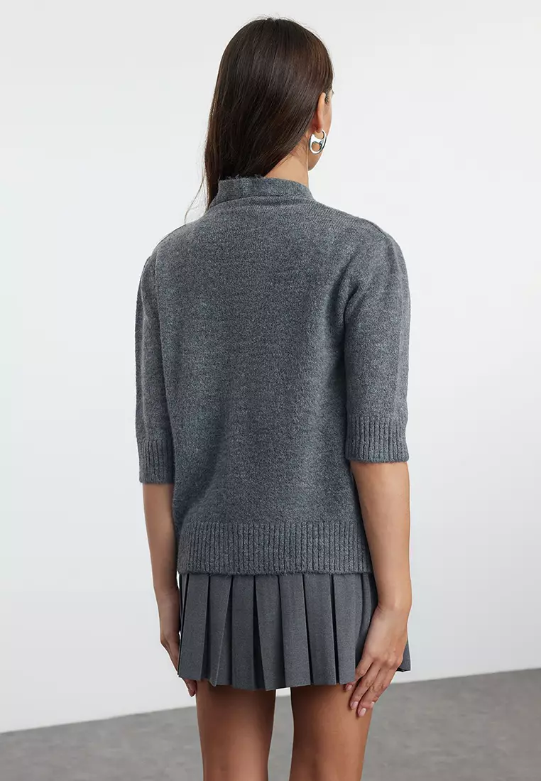 Embroidered Wool Knitwear Cardigan