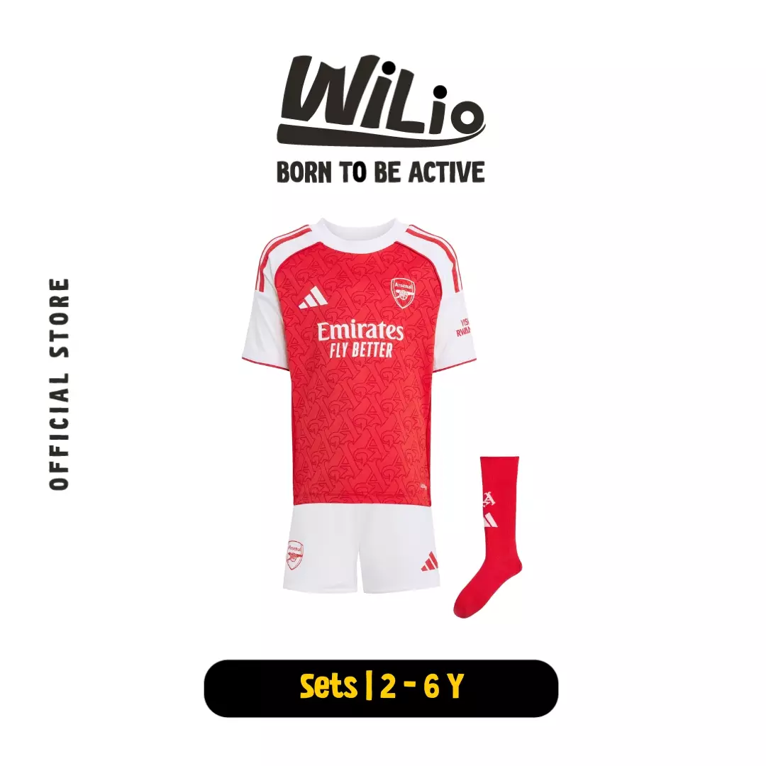 ADIDAS Arsenal 25/26 Home Mini Kit Kids JI9529 - Jersey Mini Set (Merah)