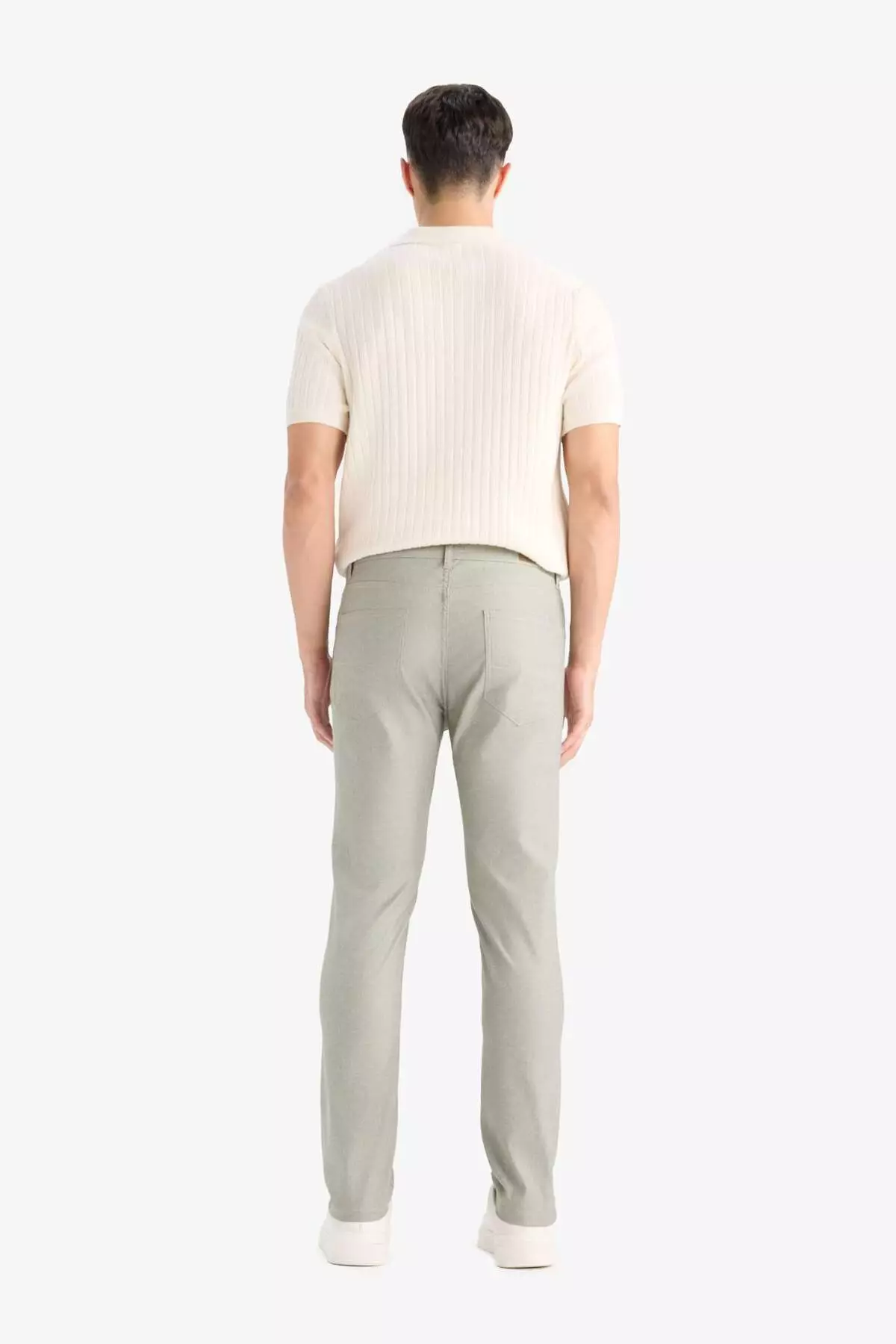 Summer Chino Canvas Textured Trousers Slim Fit Slim Fit Pockets Narrow Leg T1055Az25Sp