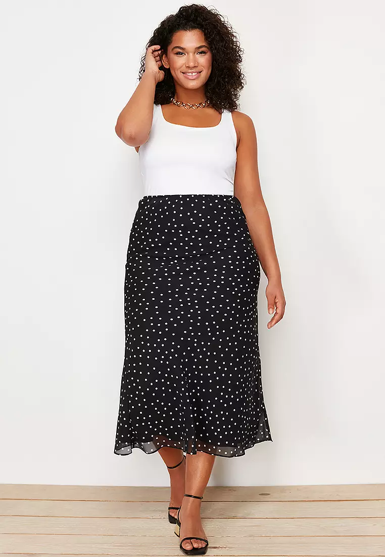 Plus Size Polka Dot Skirt