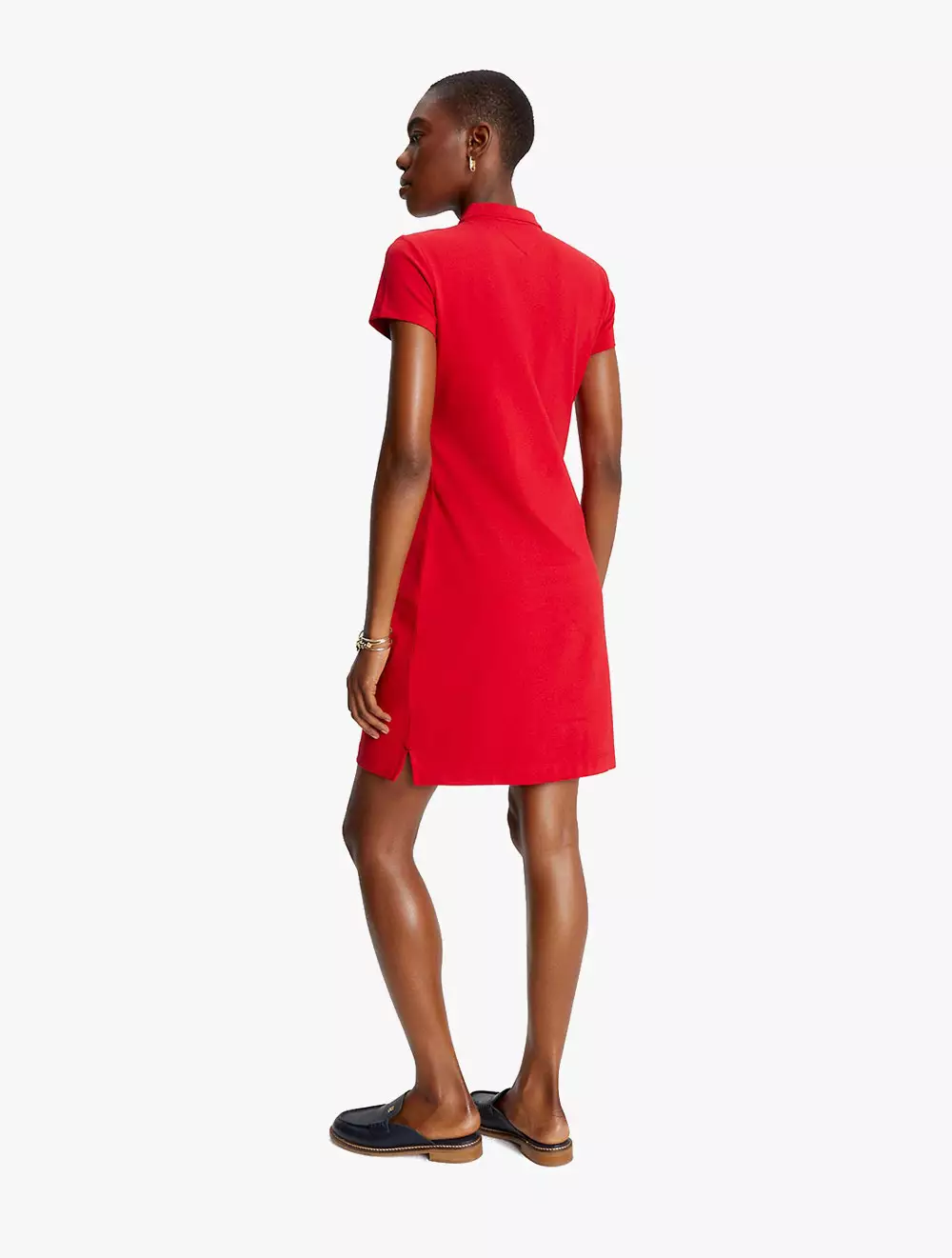 TOMMY HILFIGER - STRETCH COTTON POLO DRESS - Red - red