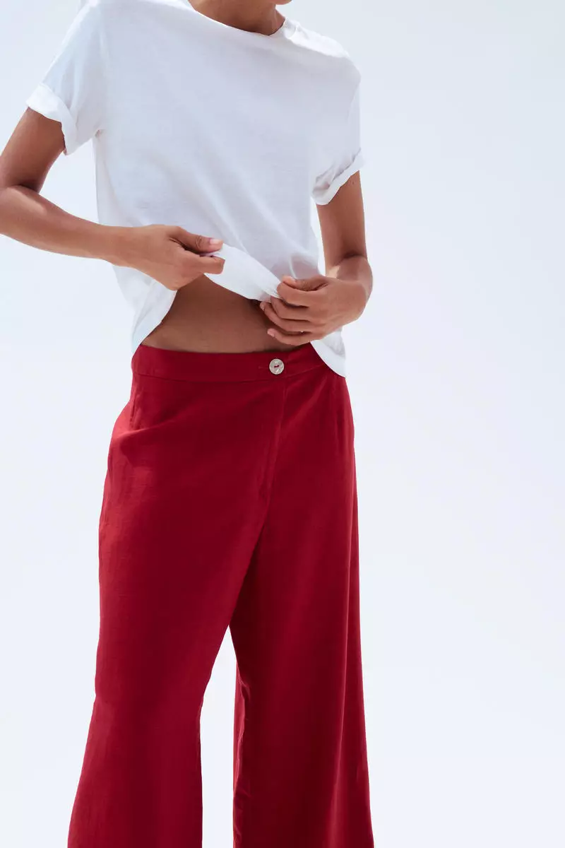 Linen-blend trousers