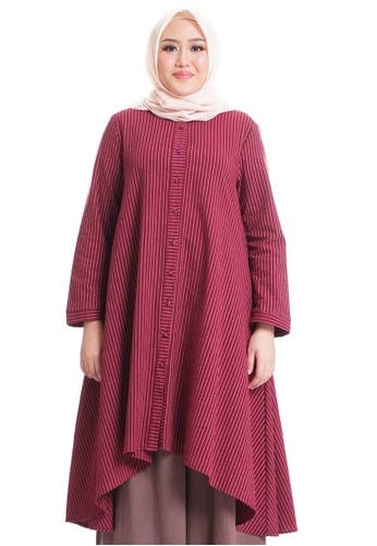 Ashura red Mentari Top With Long Fishtail 3B7A4AAD988C99GS_1