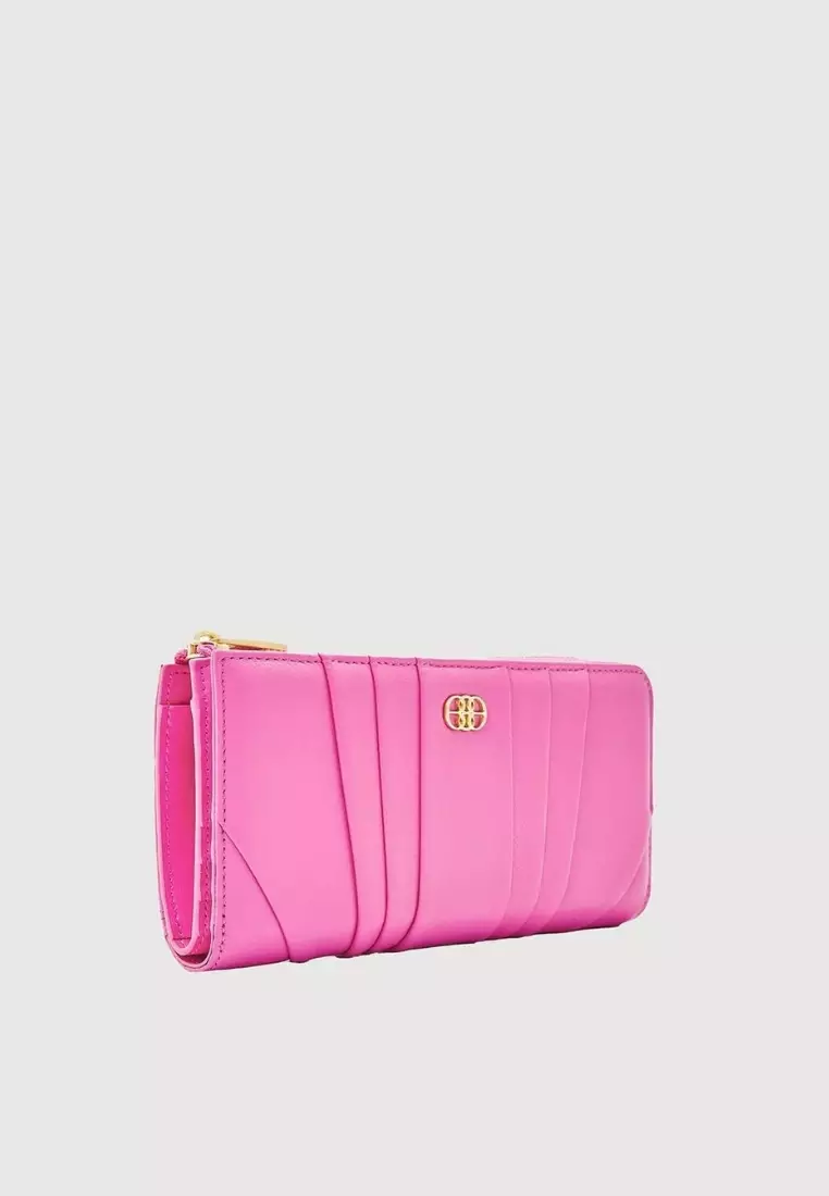 Croissant Long Zipper Wallet Wild Rose