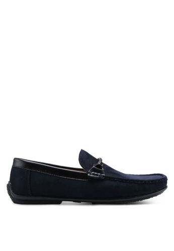 Louis Cuppers navy Faux Suede Loafers 5C339SH0BDAEA4GS_1
