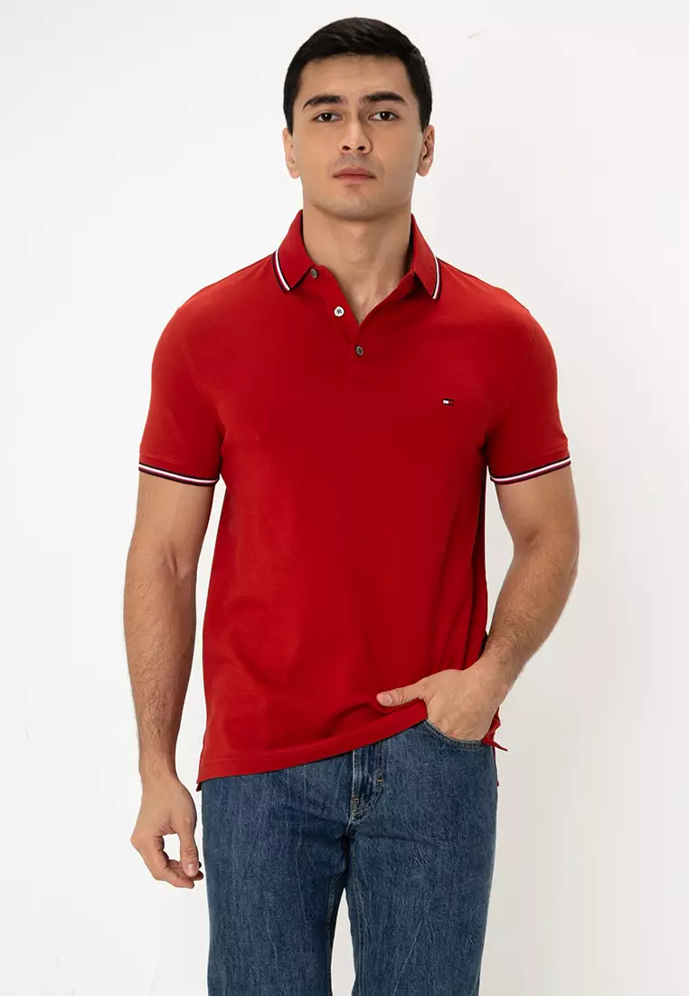 Tommy hilfiger red polo shirt top