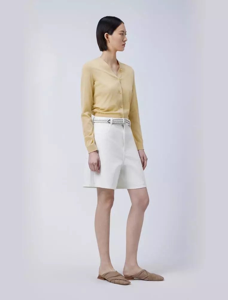 短款开襟针织衫