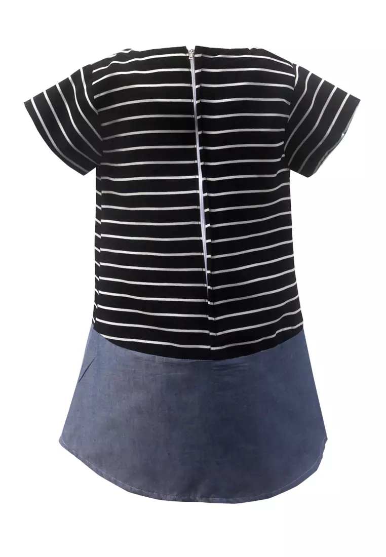 Two Mix Dress Anak Perempuan - Baju Anak Fashion Motif Kelinci 4137