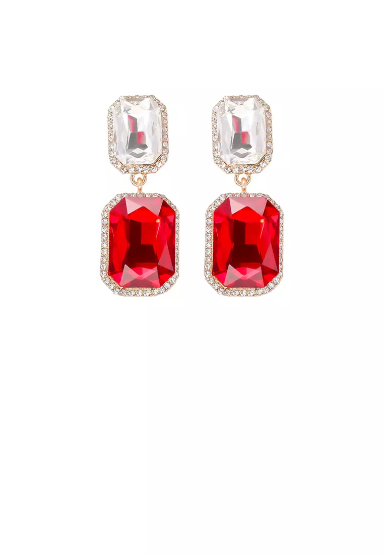 Buy Glamorousky Fashion and Elegant Plated Gold Geometric Square