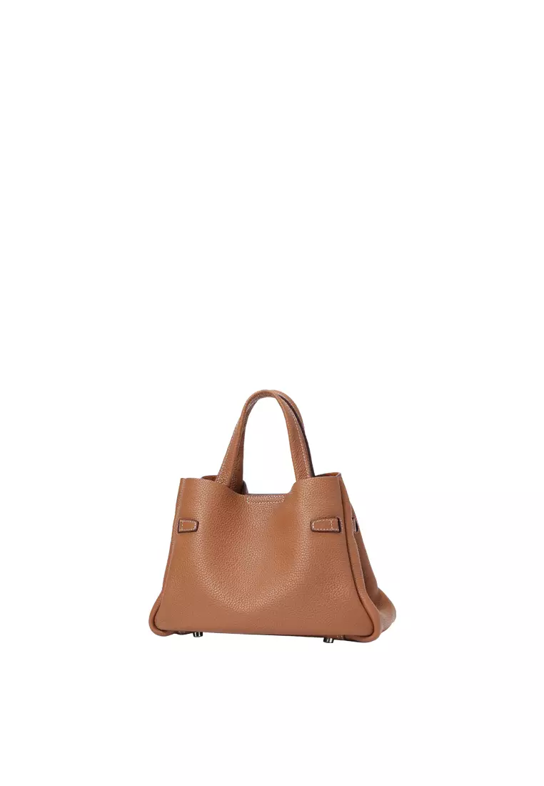 SAOIRSE Belt Soft Structural Shoulder Tote Mini - Caramel