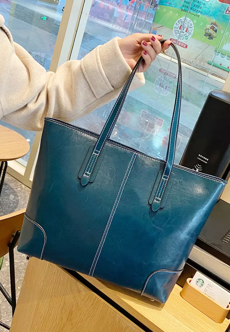 Buy Twenty Eight Shoes VANSA Simple Cow Leather Shoulder Tote Bag