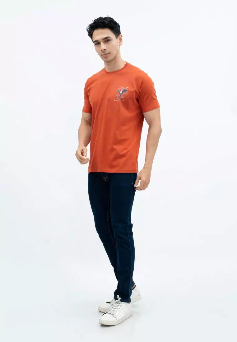 Houseofcuff T-shirt Kaos Motif Never Have Pendek Terracotta Size S-4XL