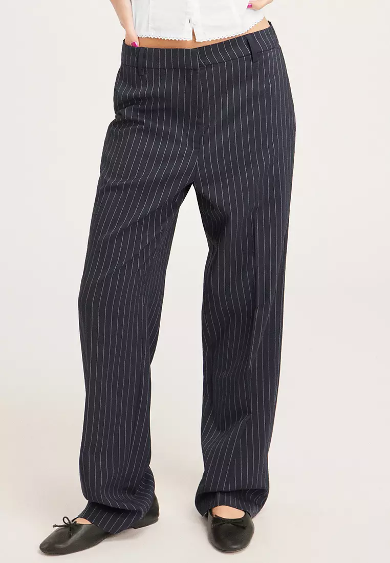 Monki striped trousers clearance