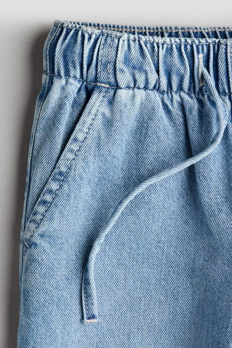 Frill-trimmed cotton trousers