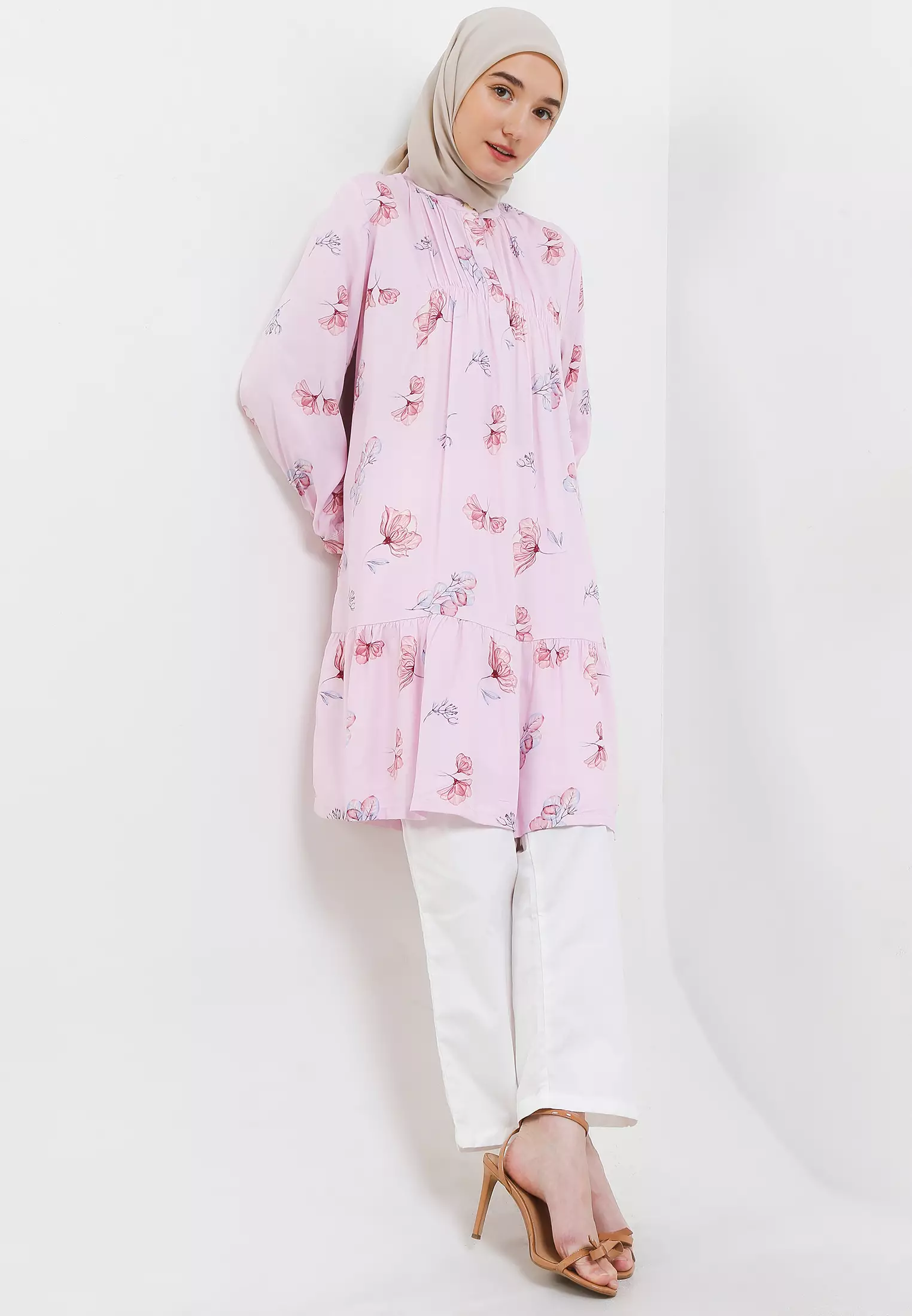 MFMW Kayako Tunik Pink Motif Bunga