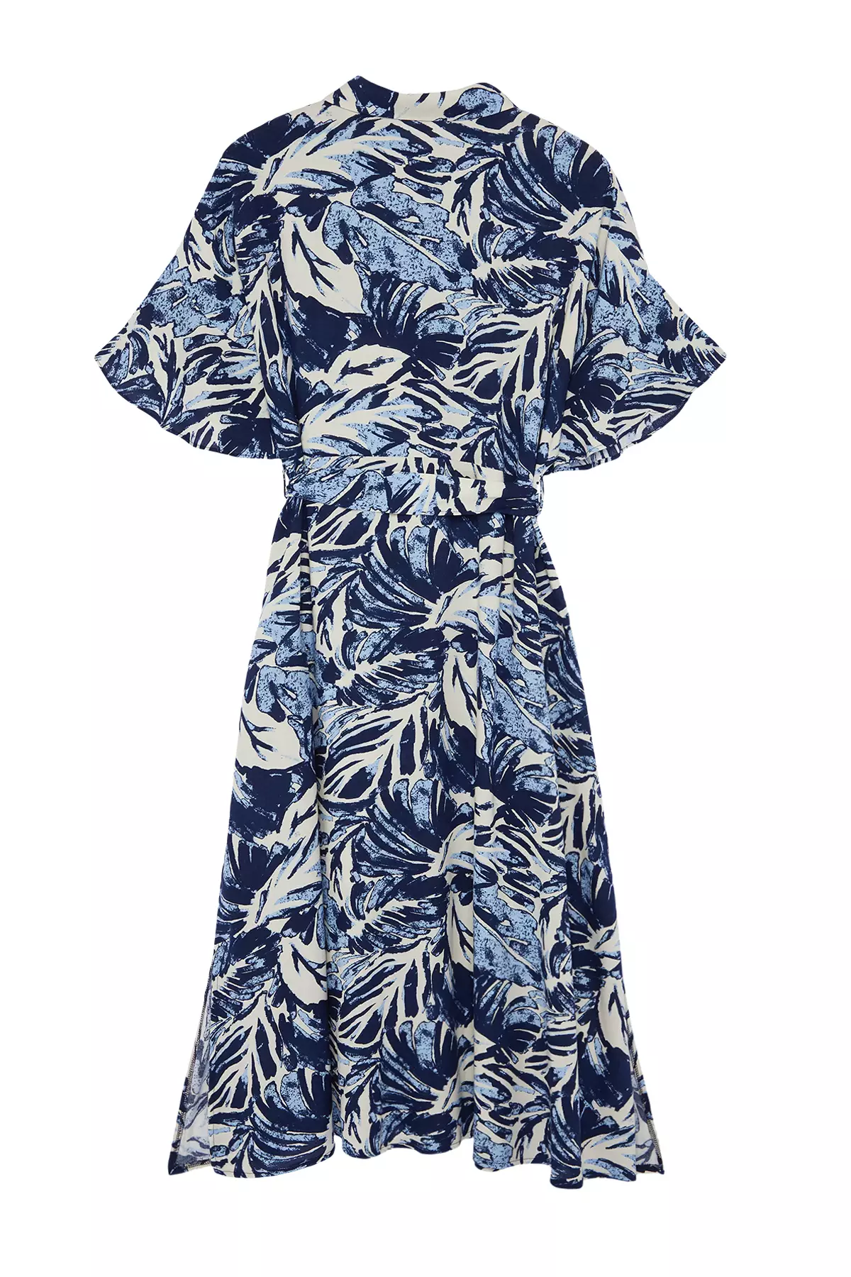 Plus Size Tropical Leaf Midi Dress