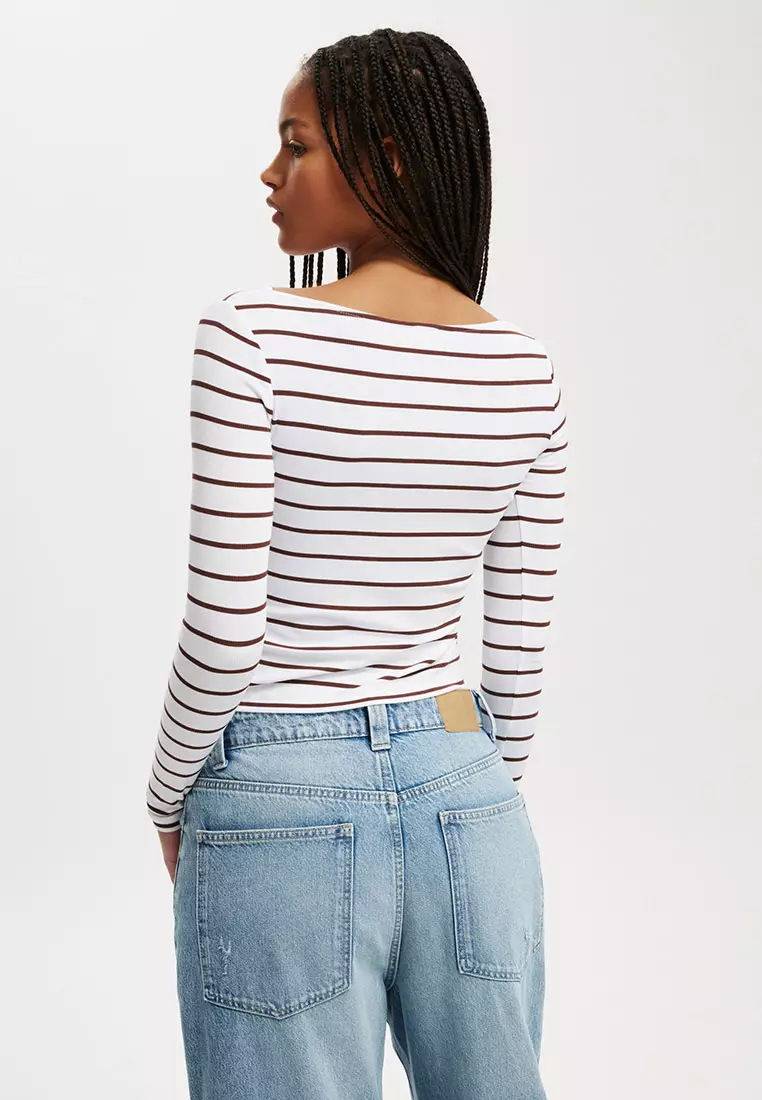 Staple Rib Boat Neck Long