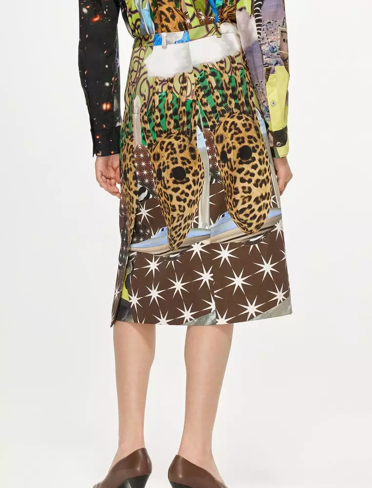 Printed A-Line Skirt