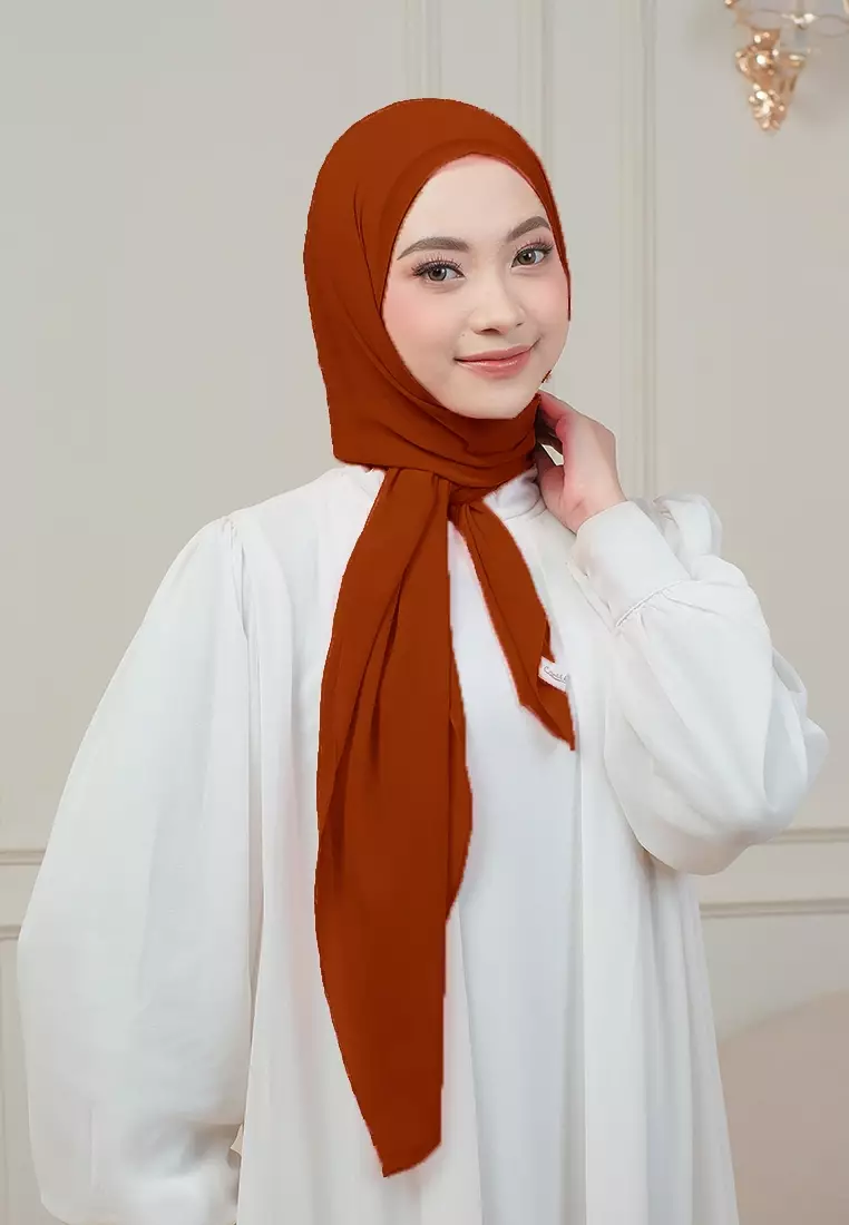 HIJAB INSTAN MAGNET SYIFA - BRUNT ORANGE