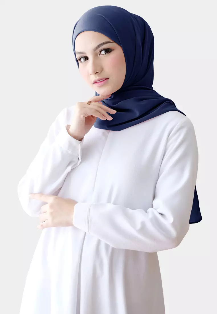 Pashmina Inner Instan 2in1 Ceruty Baby Doll - Dark Navy