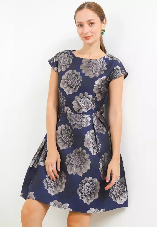 Juliet Dress-Navy,Silver