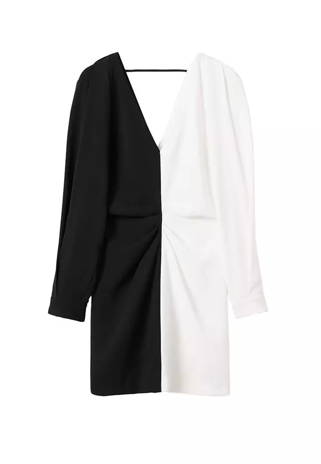 Bicolour Draped Dress