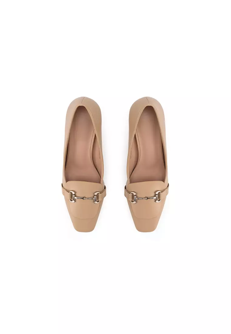 SQUARE TOE HEEL PUMP 复古感方头中跟鞋