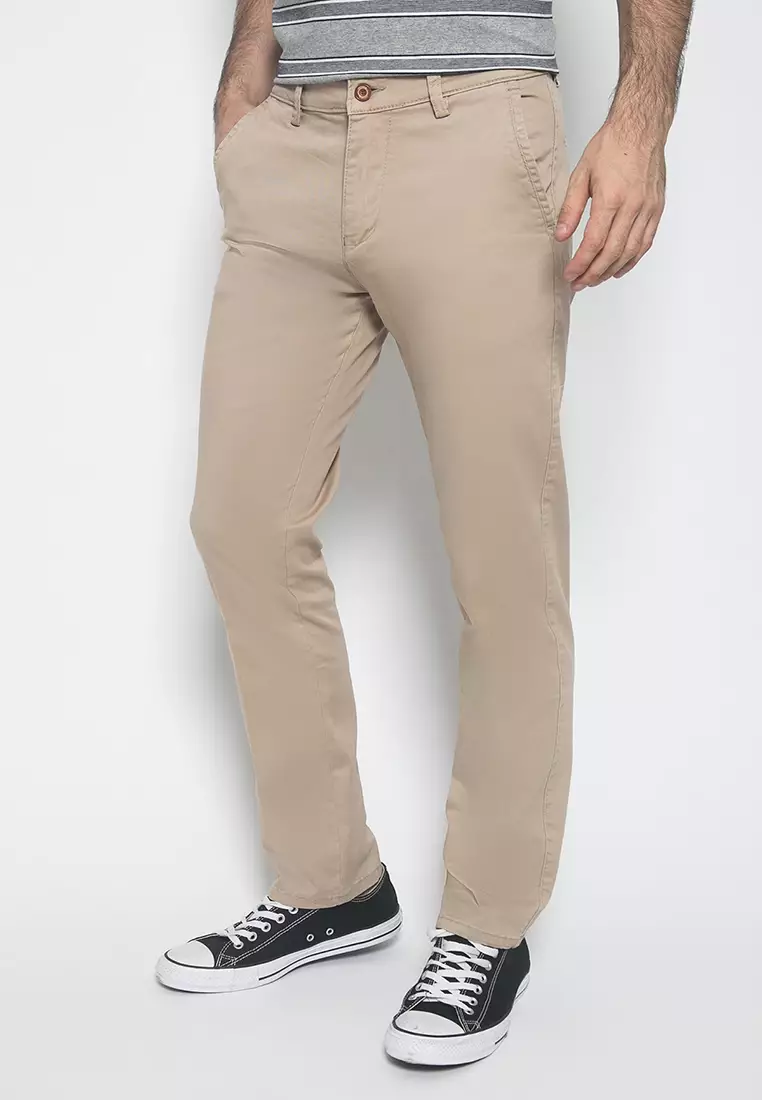 Celana Panjang Katun - Warna Krem - Double Back Pocket -  ACT.118.216.631.C