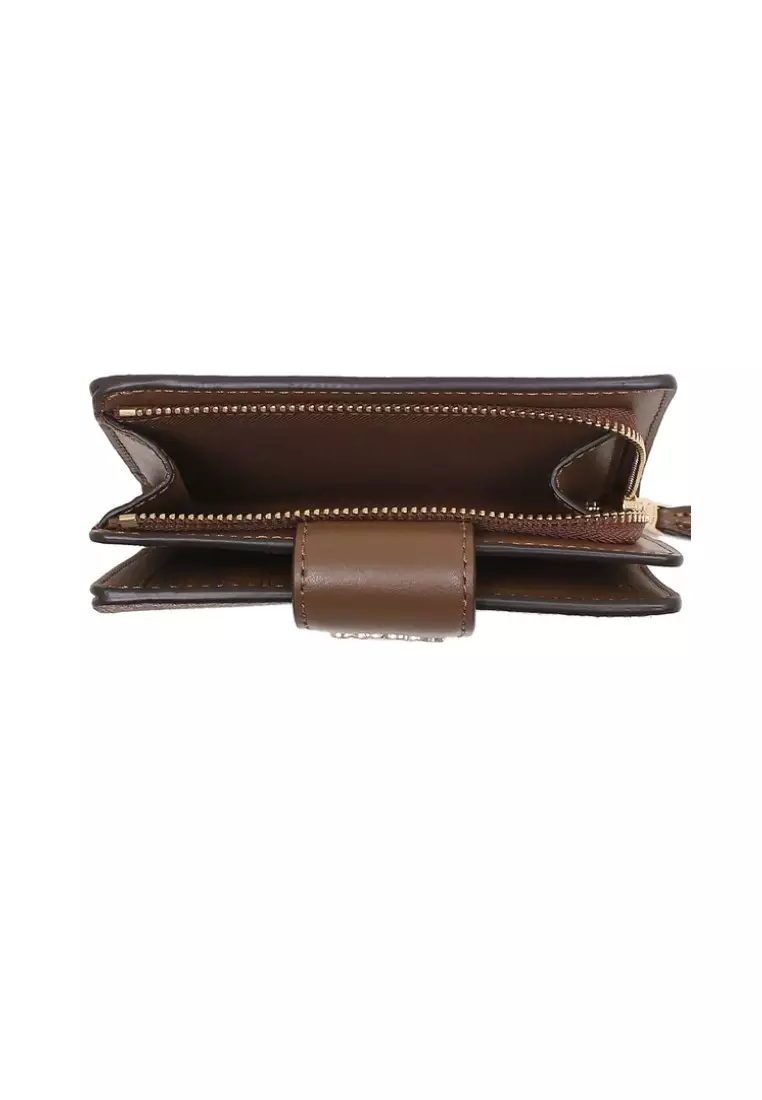 COACH 皮革女裝摺叠鈕扣錢包 (C0082) - IM/KHAKI /SADDLE 2