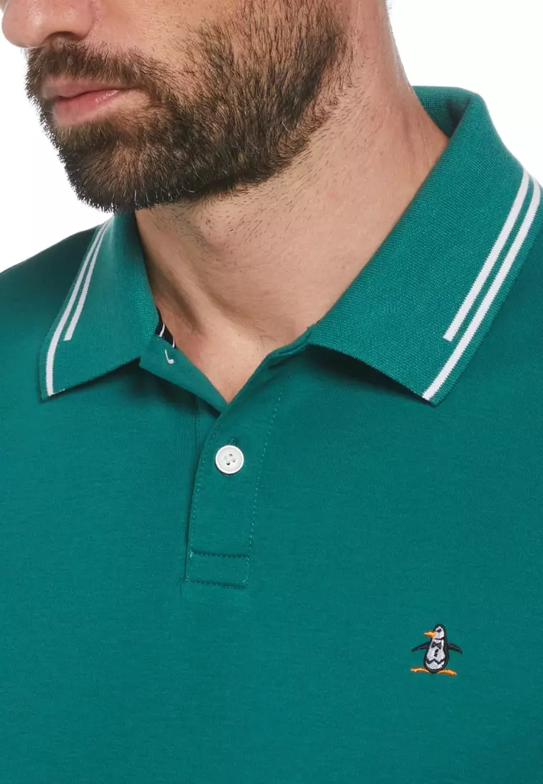 Organic Interlock Tipped Tv Pete Logo Short Sleeve Polo Shirt