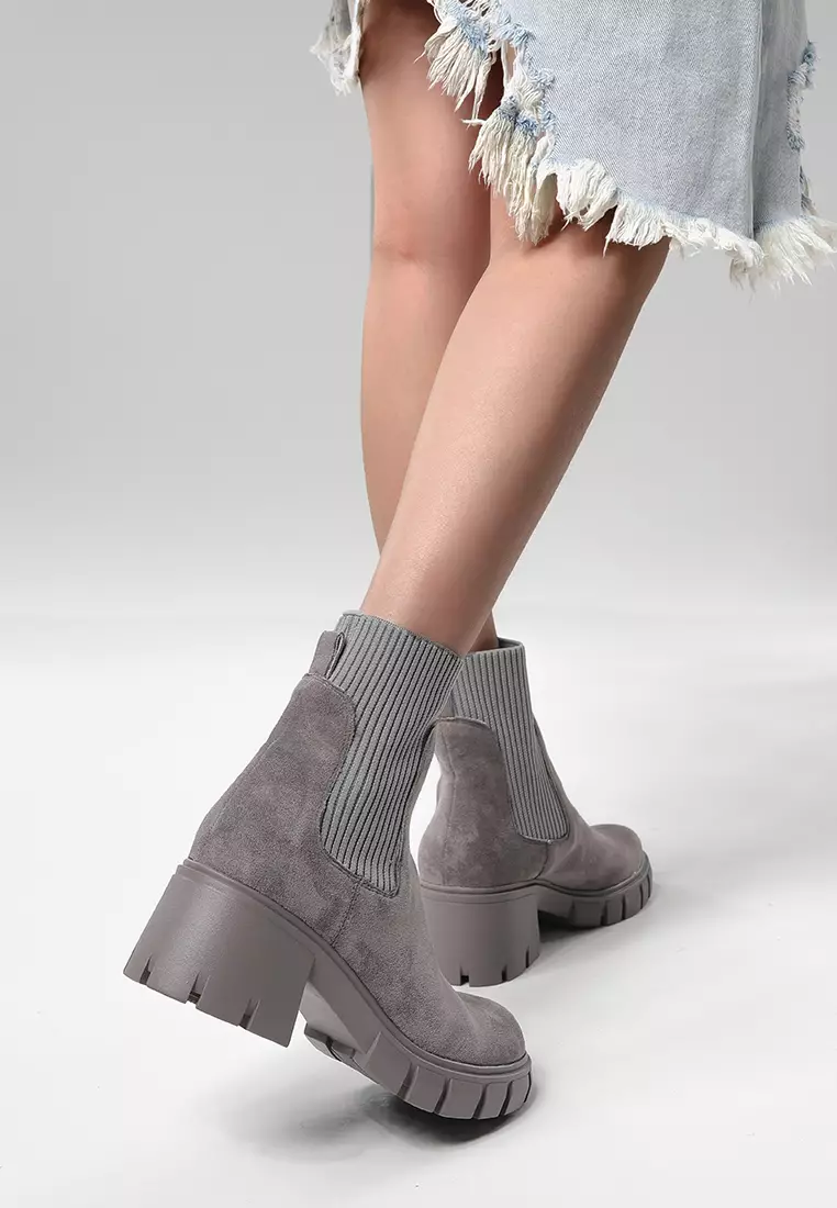 Knitted Stitched Suede Chelsea Boots WTY2030-12