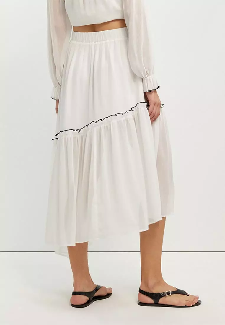 Ruffled Asymmetric Skirt