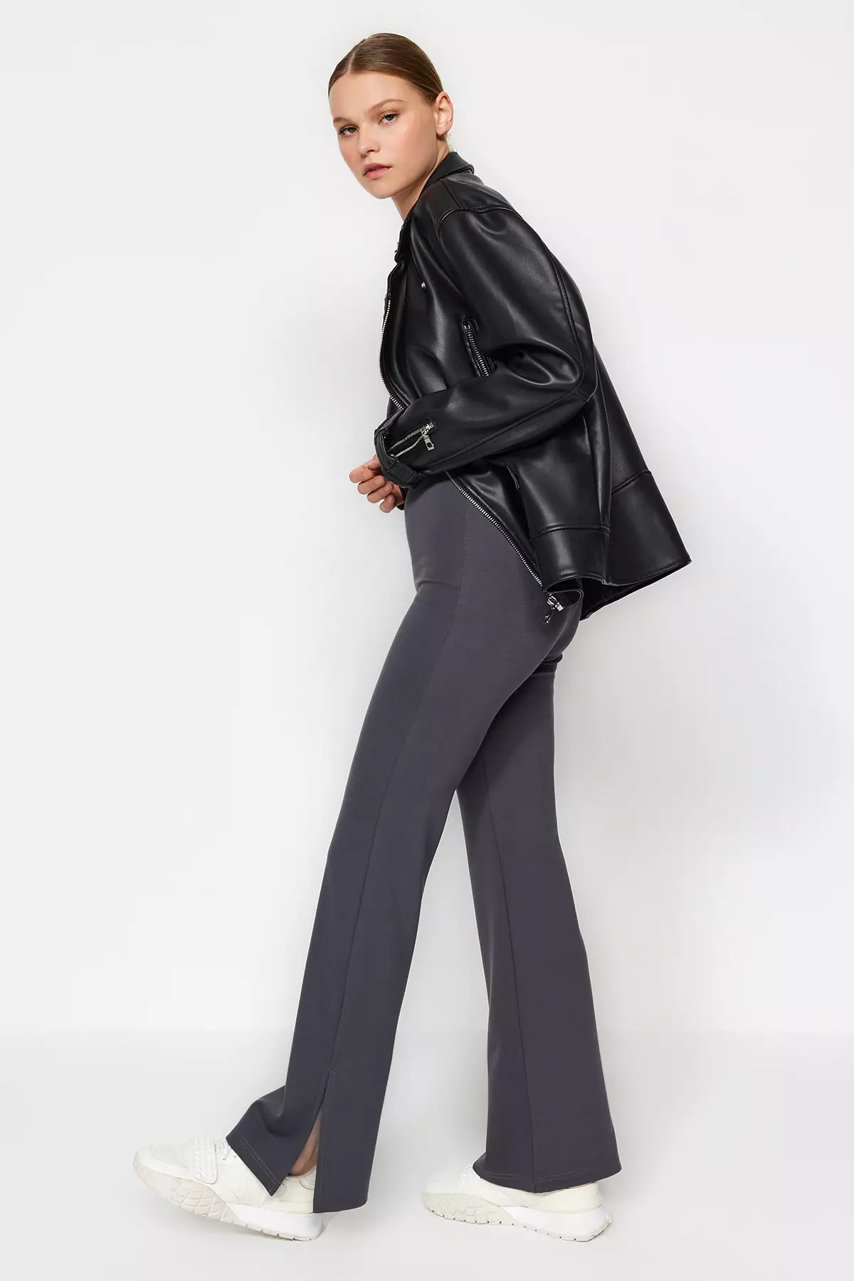 High Waist Flare Trousers