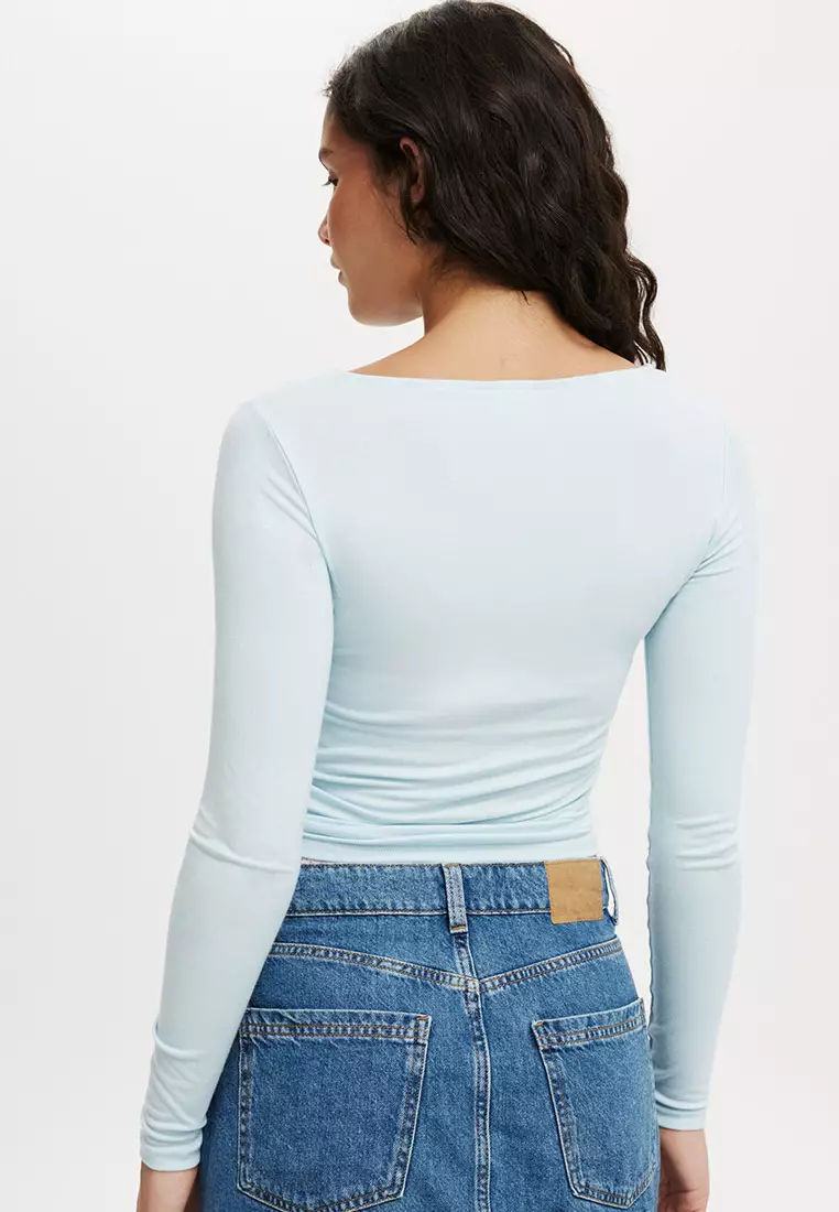 Sunday Boat Neck Long Sleeve Top