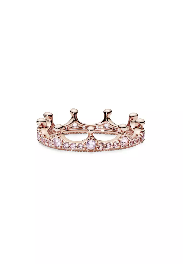 Buy PANDORA Pandora 14K Rose Gold Plated Pink Sparkling Crown Ring