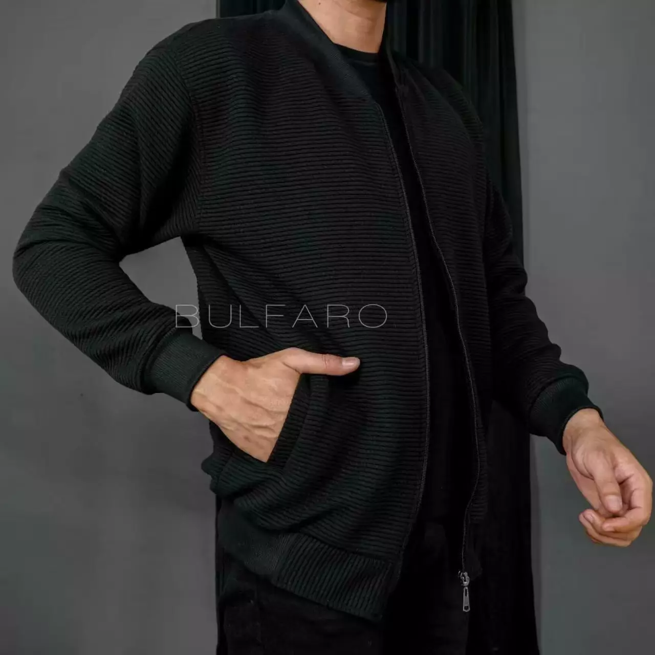 BULFARO Jaket Caspian Cotton Fleece - Black