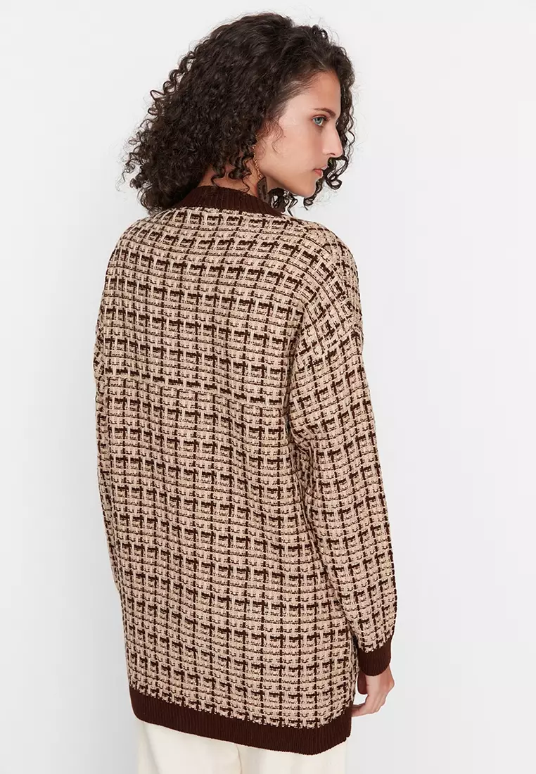 Tweed Look Knit Cardigan