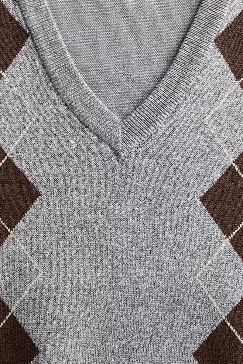 Jacquard-knit sweater vest