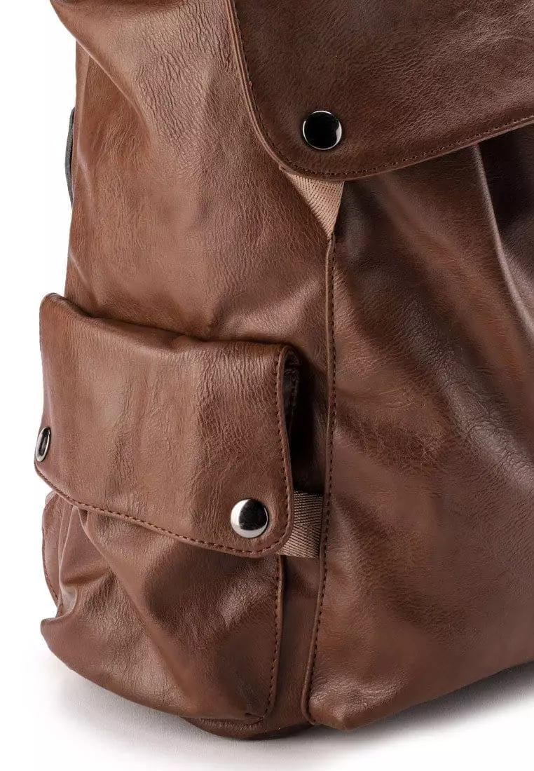 Pu Pocket Flap Large Backpack
