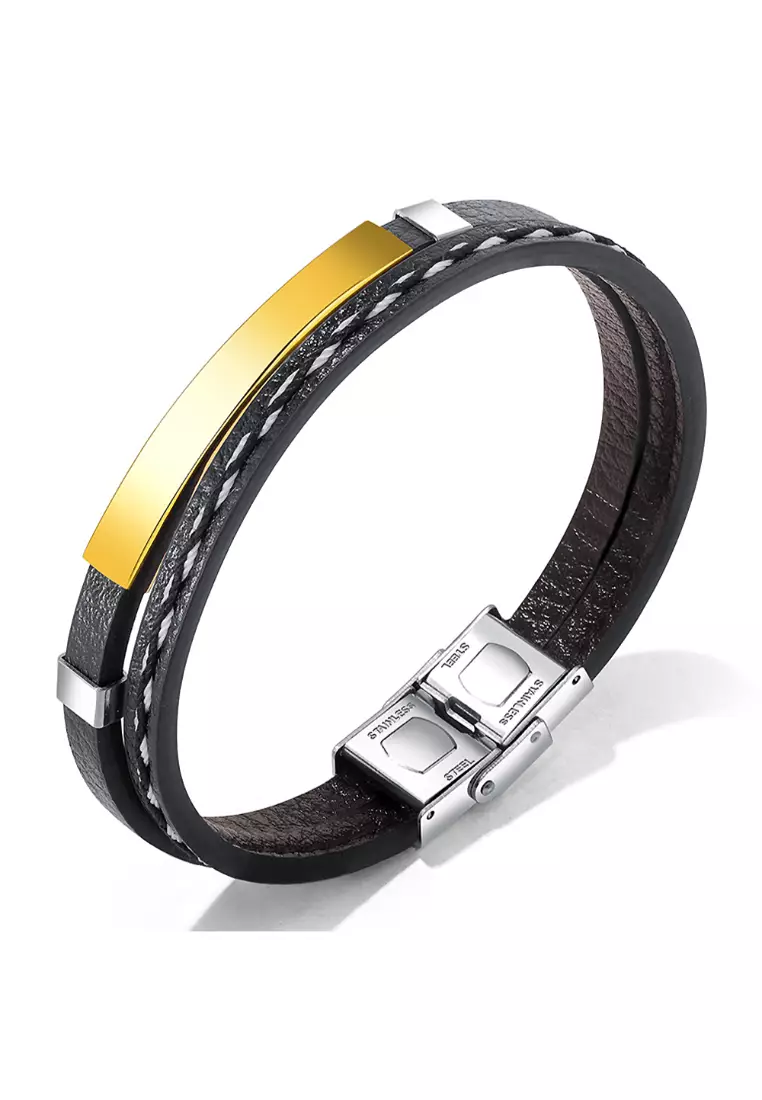 Daily Wear Minimalistic Vegan Leather Bracelet Gold