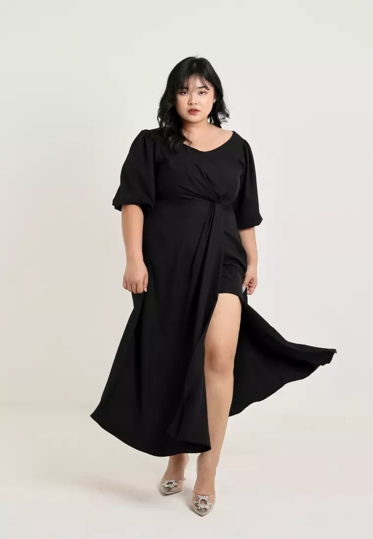 Plus Size Party Dress Arielle Black