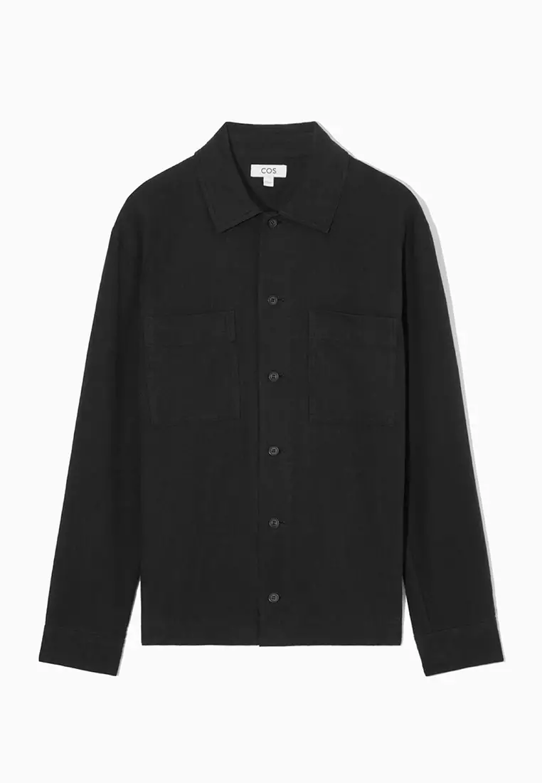 Buy Cos Textured Linen-blend Overshirt Online | Zalora Malaysia