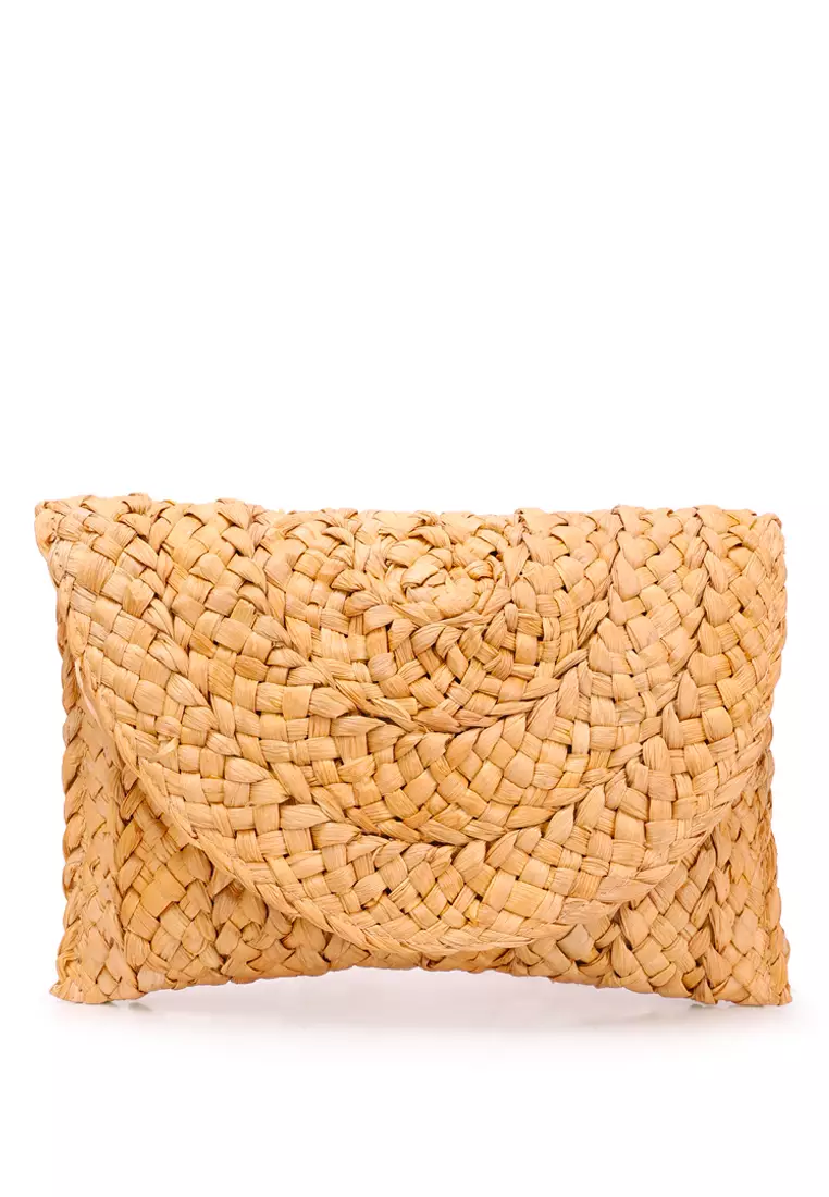 Gold straw 2025 clutch bag