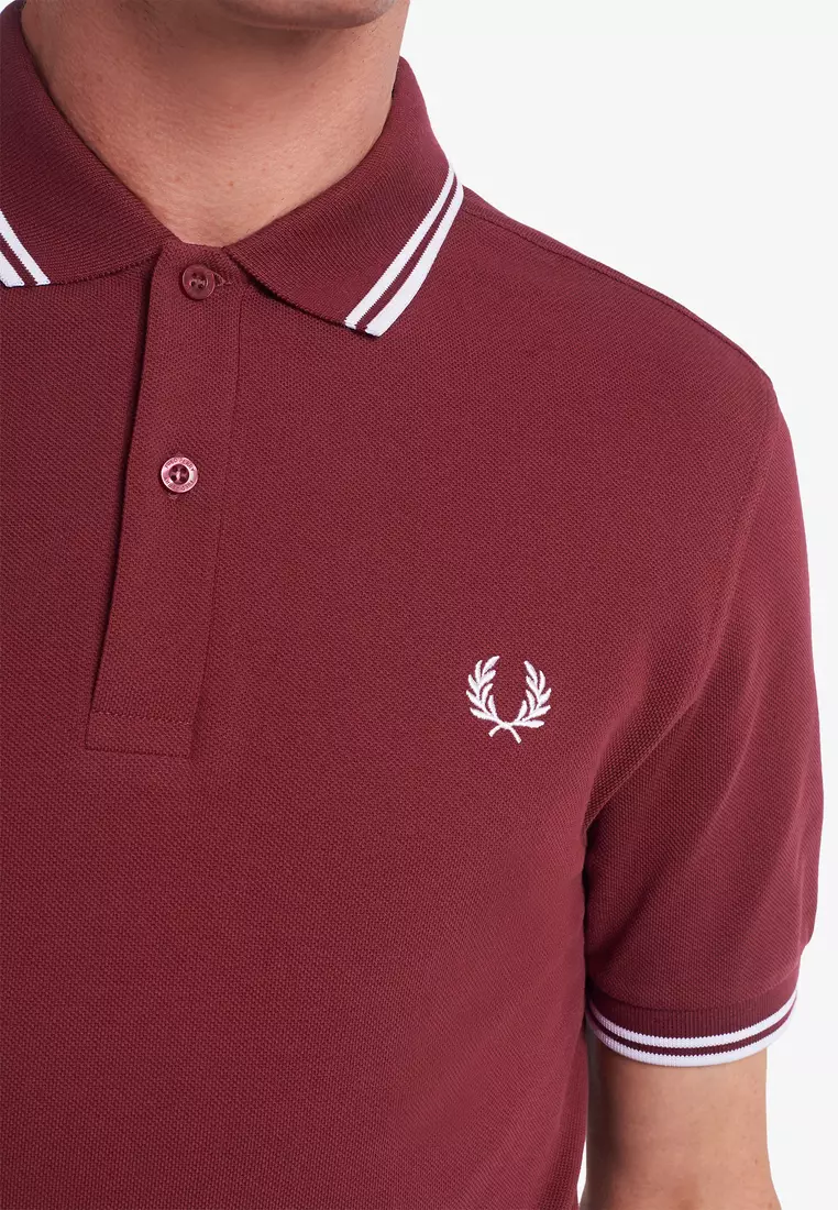 Fred Perry M3600 Twin Tipped Fred Perry Shirt (Port Red)