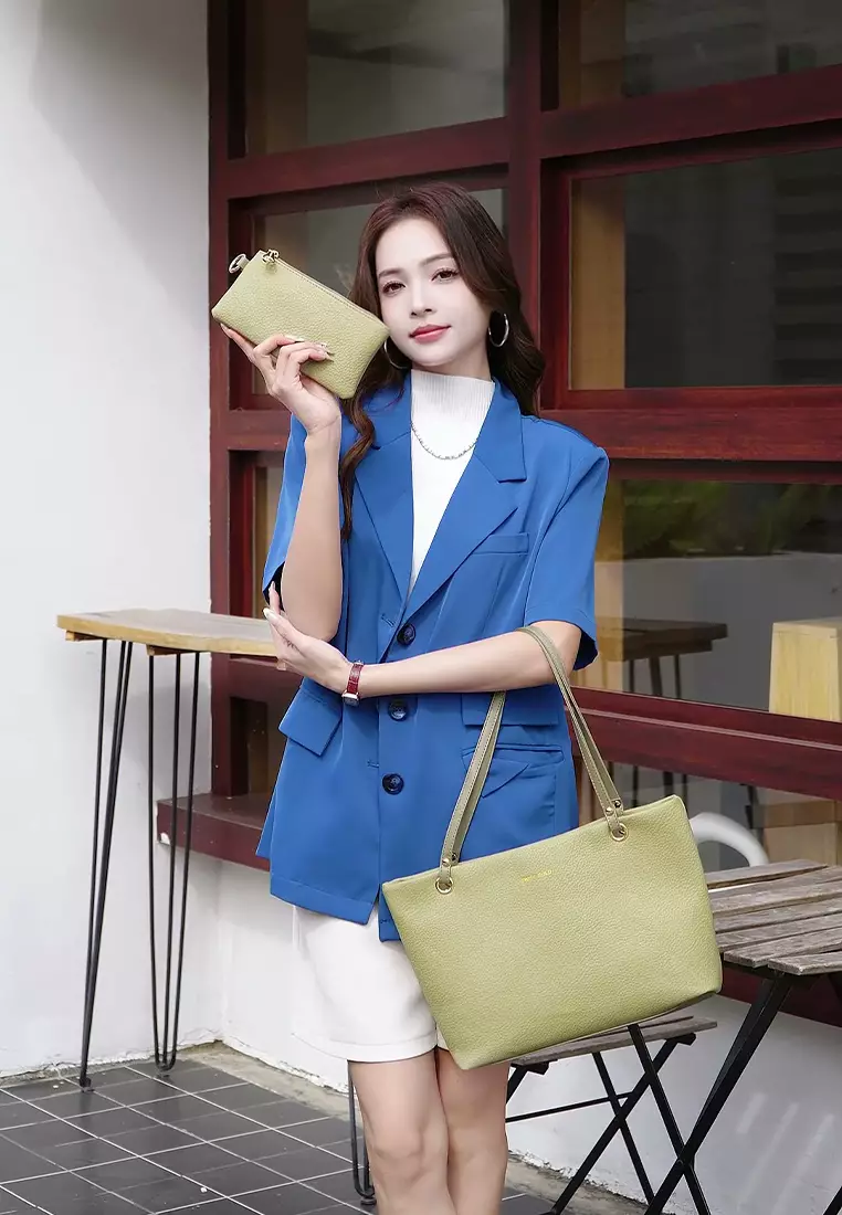 Women's 2-in-1 Tote Bag & Pouch - Green