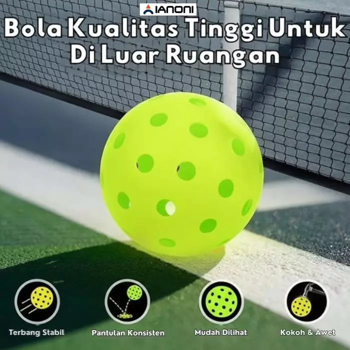 Bola Pickleball outdoor Ianoni USA Pickleball Approved pantulan konsisten tahan retak isi 3