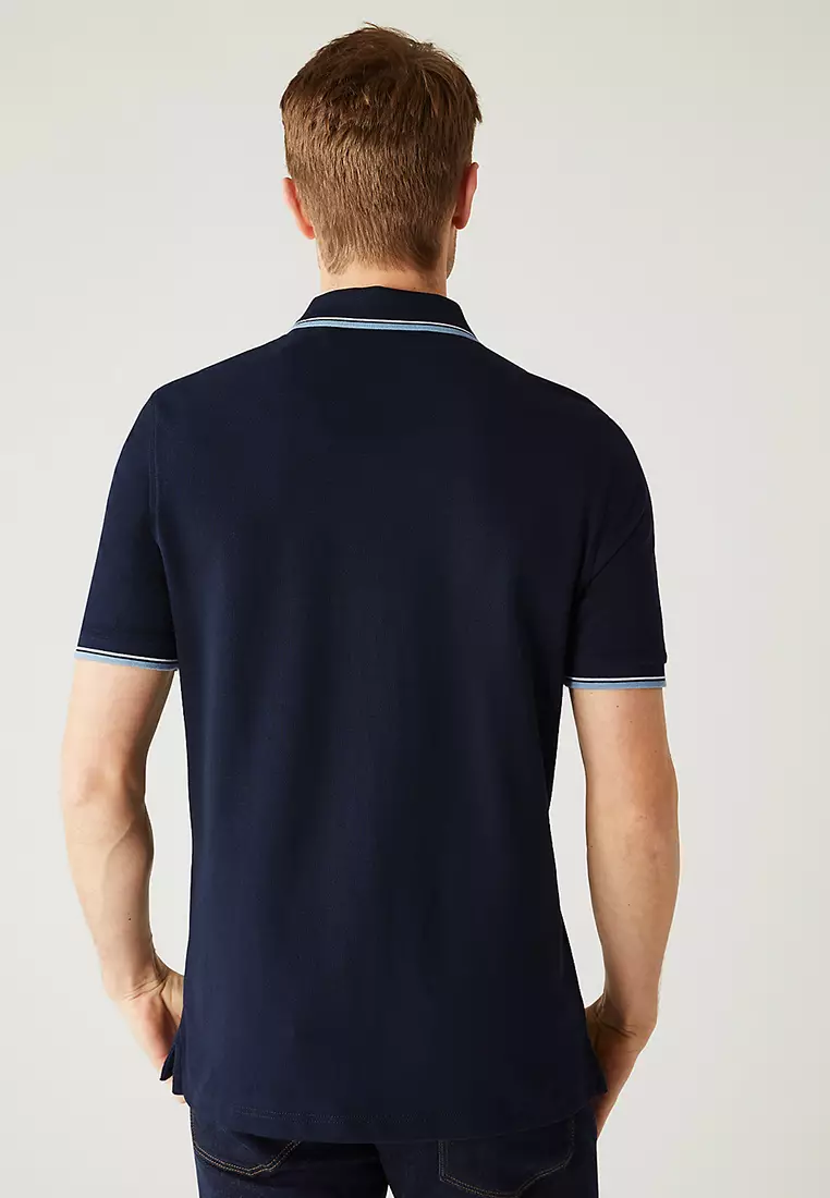 Jual Marks & Spencer Pure Cotton Pique Tipped Polo Shirt Original 2024 ...
