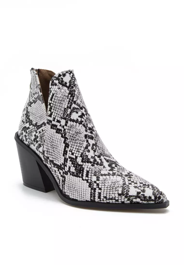 White snakeskin ankle on sale boots