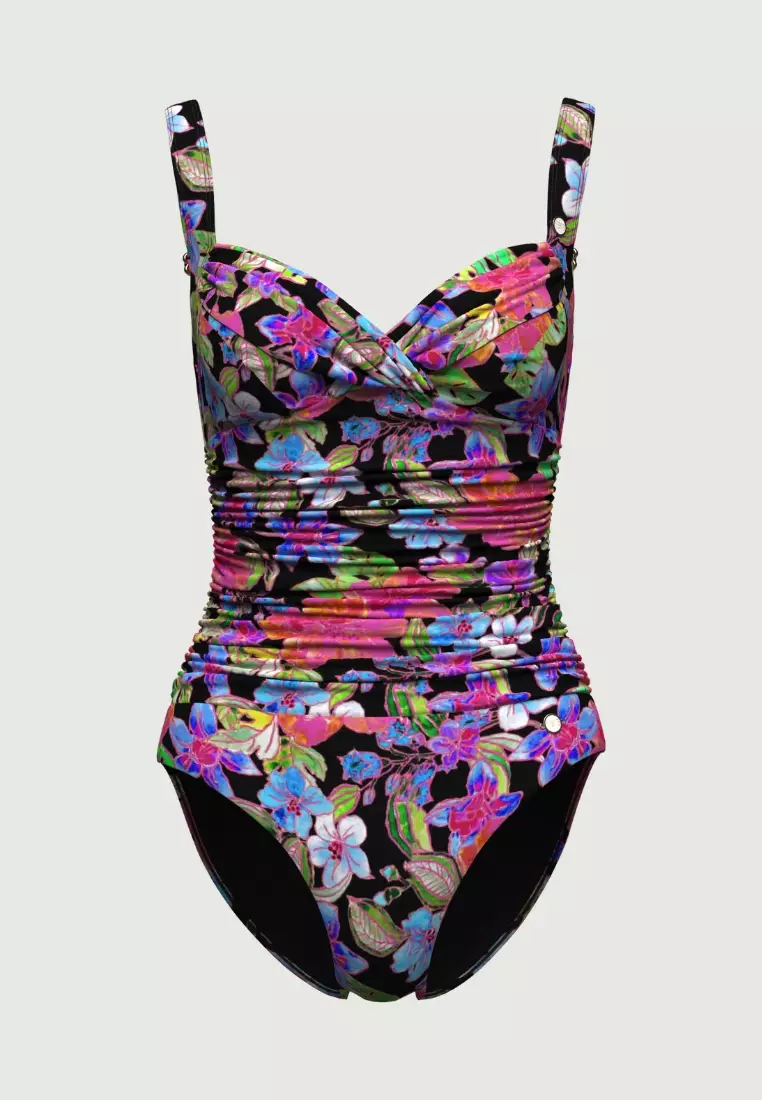 Tropadelic Island Black Cross Front Onepiece