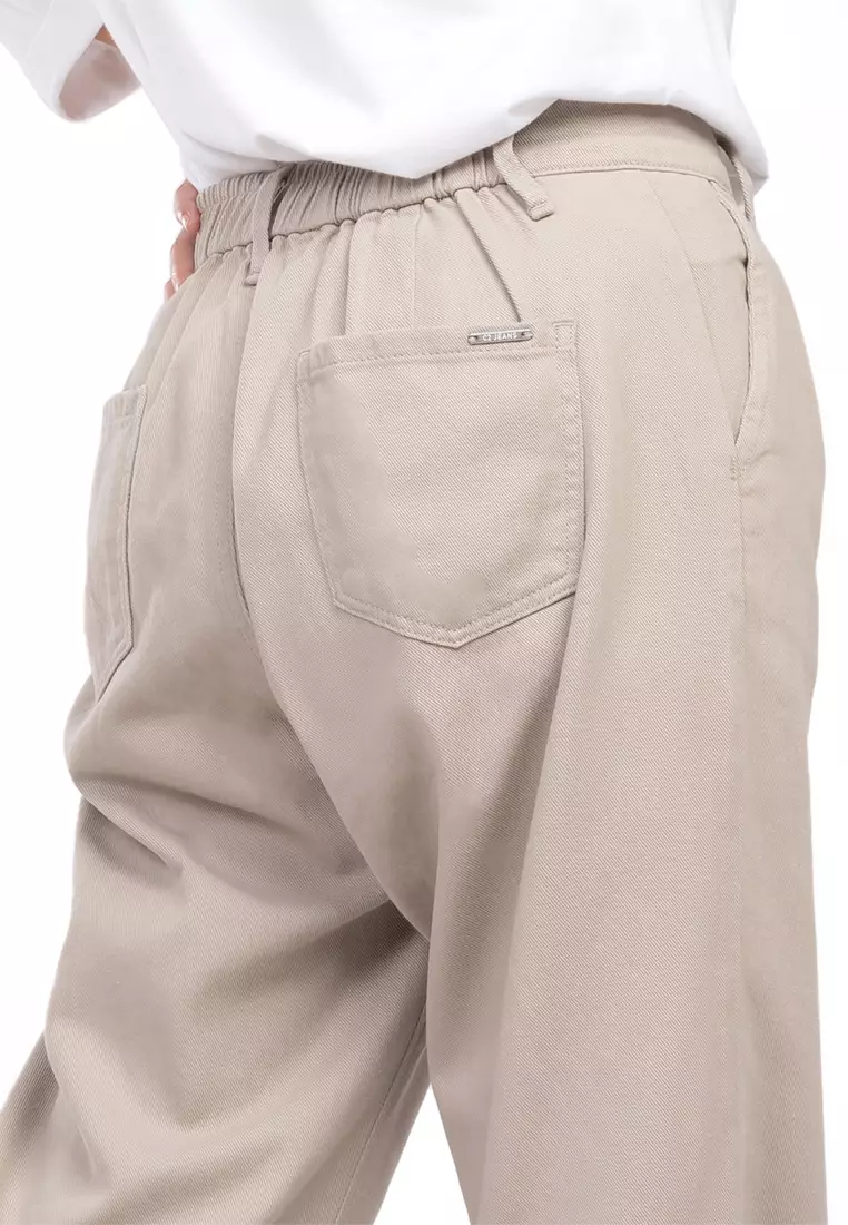 C2 Vishal Ecru Straight Cut Pants Wanita